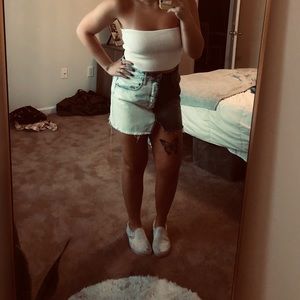 Two toned denim skirt